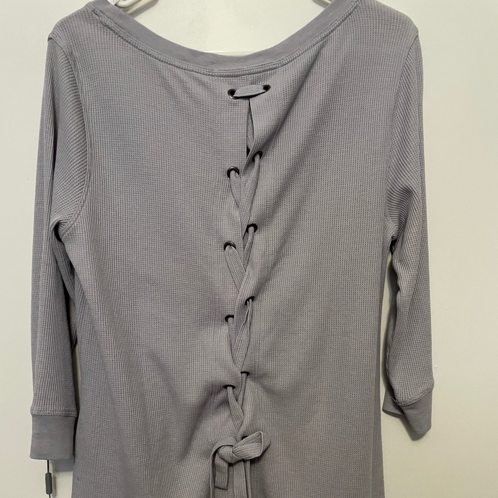 Calvin Klein Womens 3/4 Sleeve Lace Up Back - Picture 3 of 6